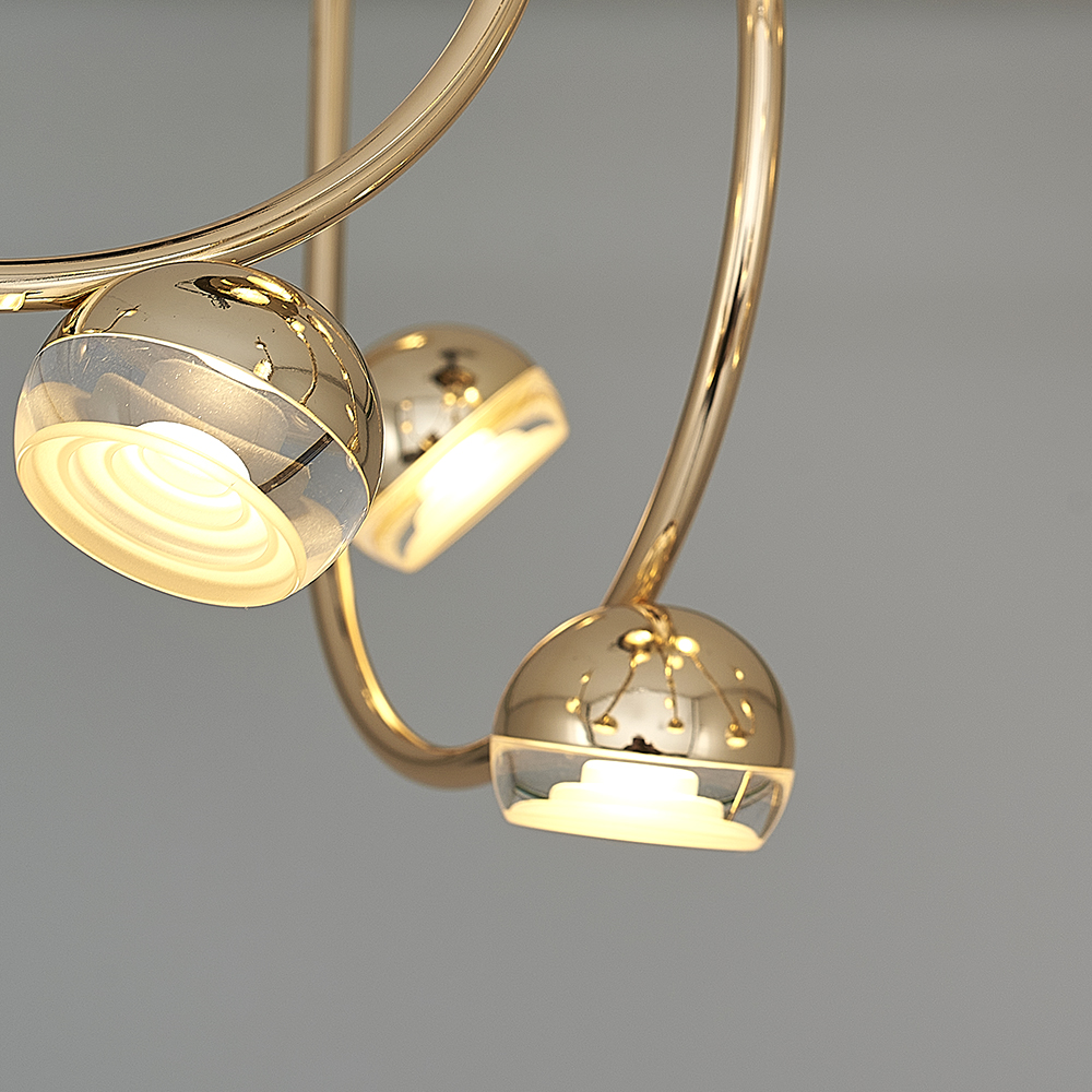 Sarı-Platin Akrilik LED Plafonyer 62x37 cm — görsel 3