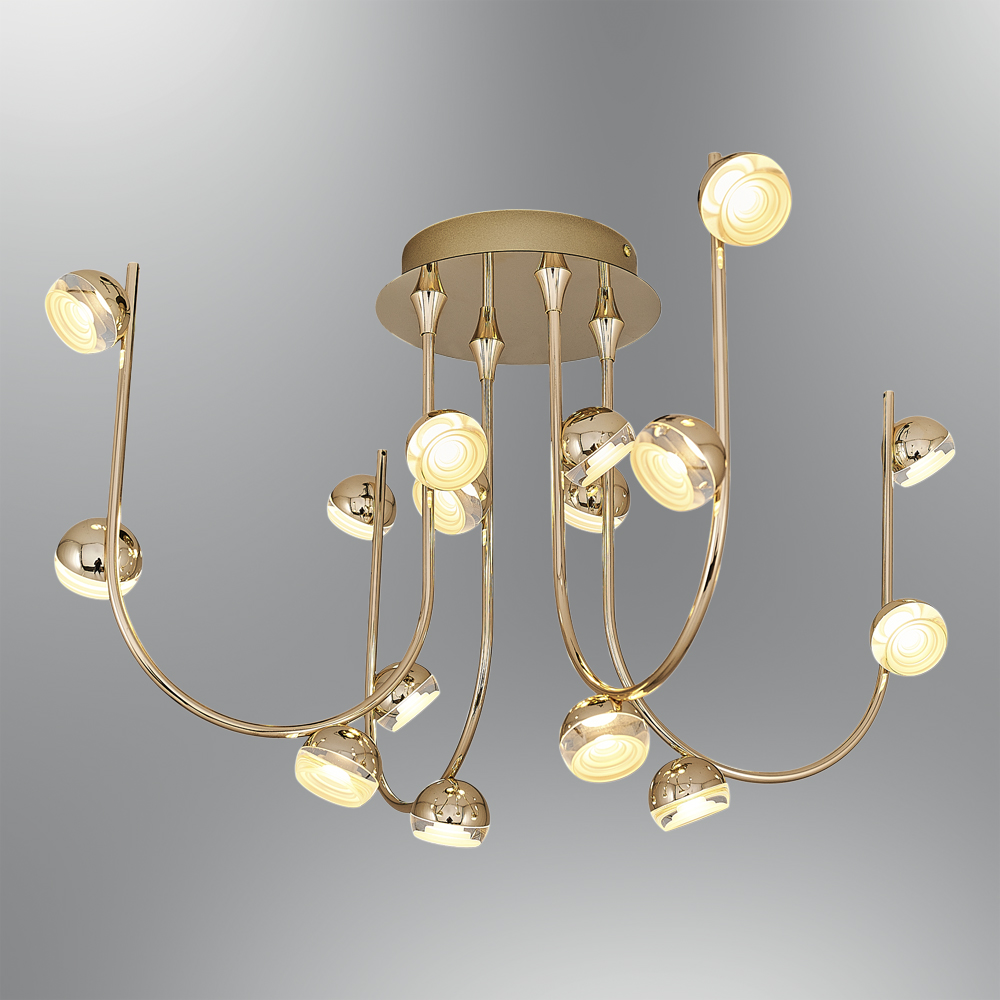 Sarı-Platin Akrilik LED Plafonyer 62x37 cm — görsel 6