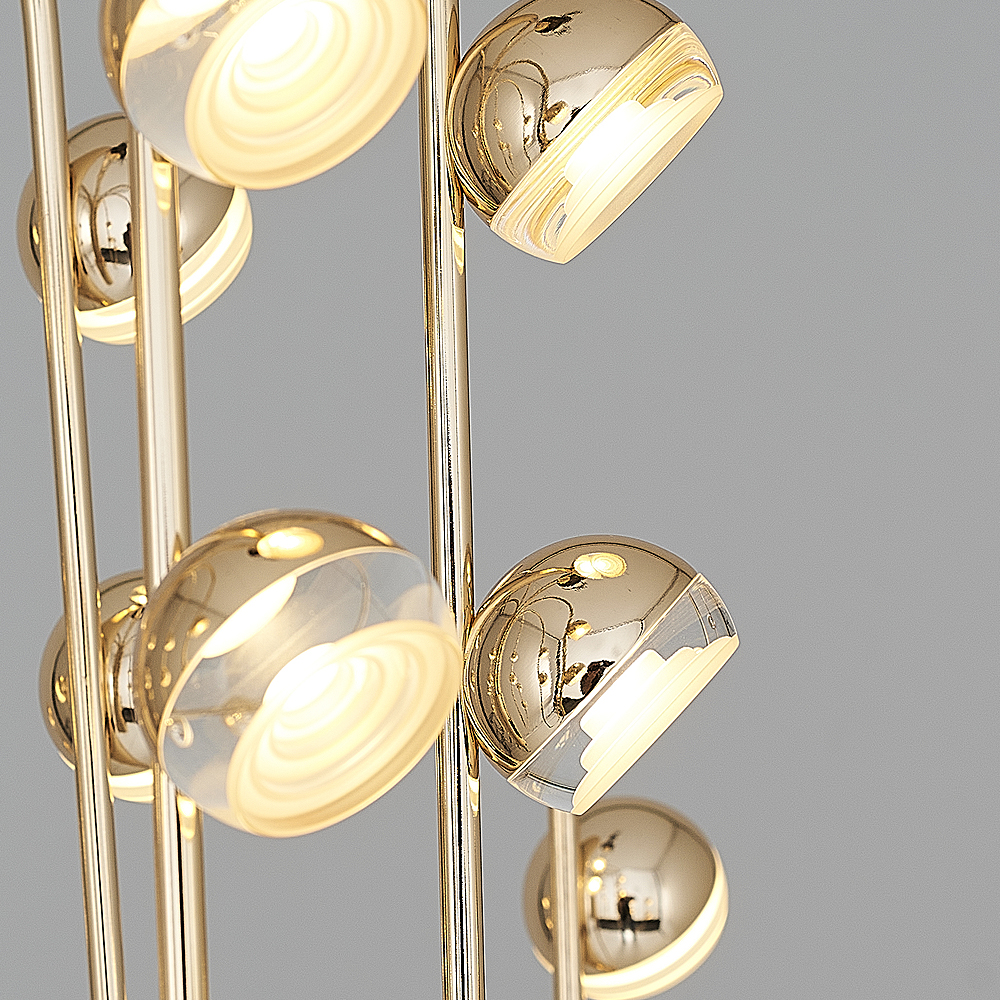Sarı-Platin Akrilik LED Avize 68x102 cm — görsel 3
