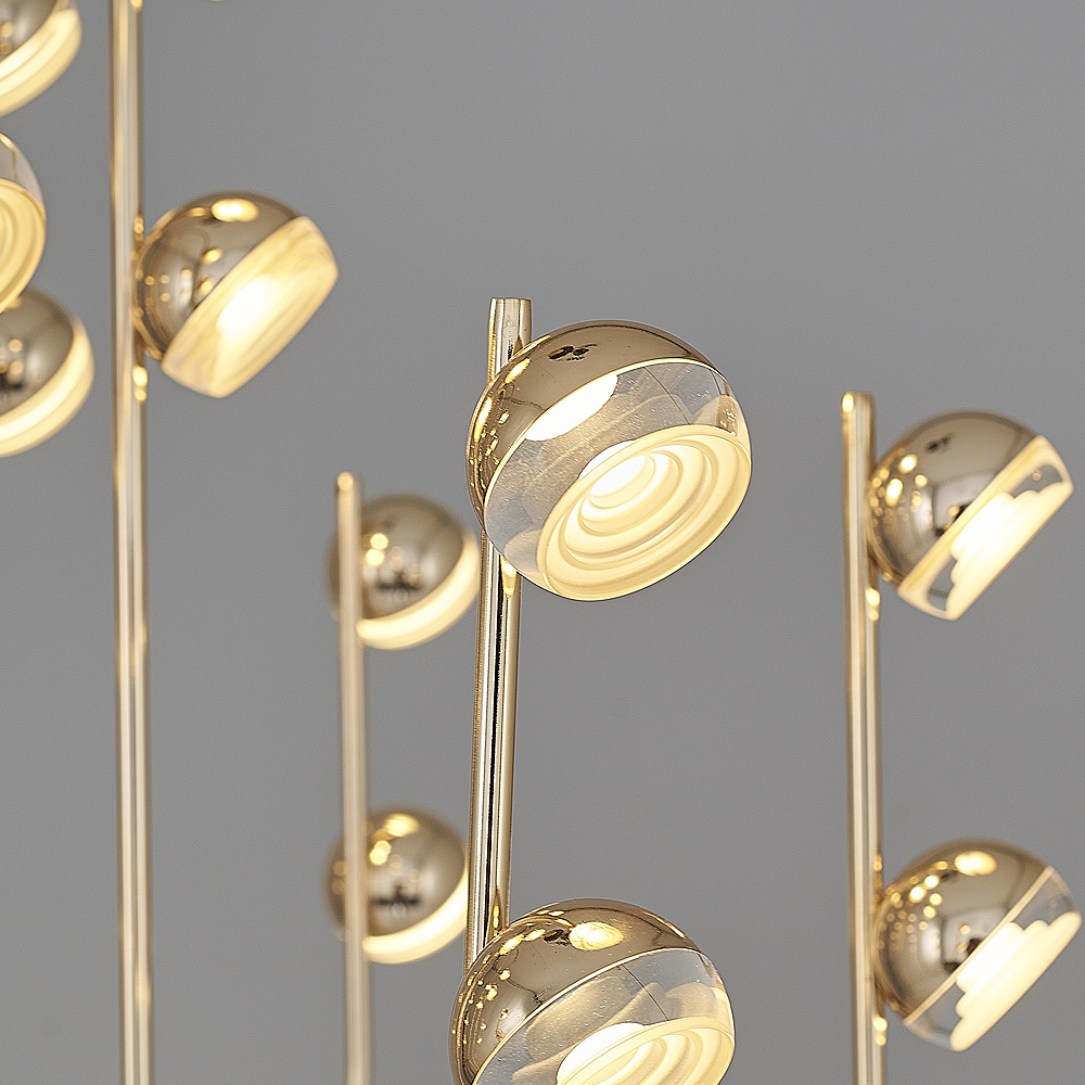 Sarı-Platin Akrilik LED Avize 68x102 cm — görsel 4