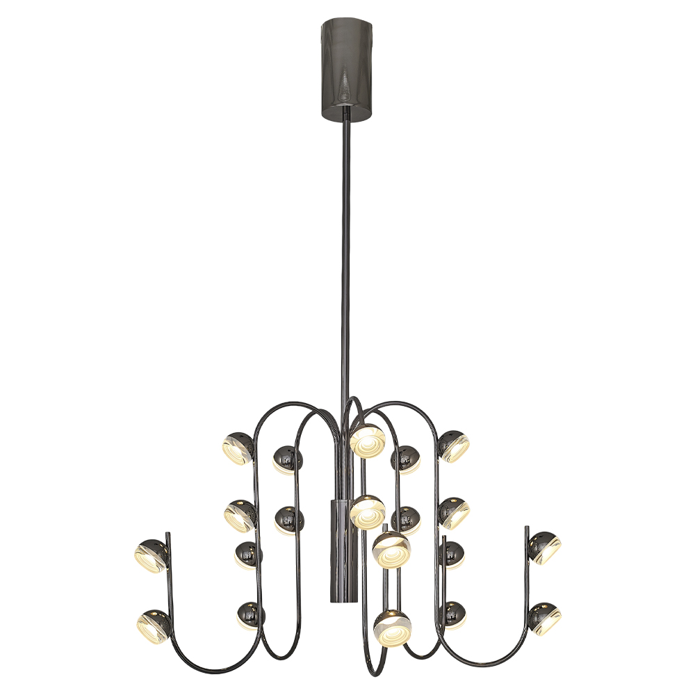Sarı-Platin Akrilik LED Avize 68x102 cm — görsel 5