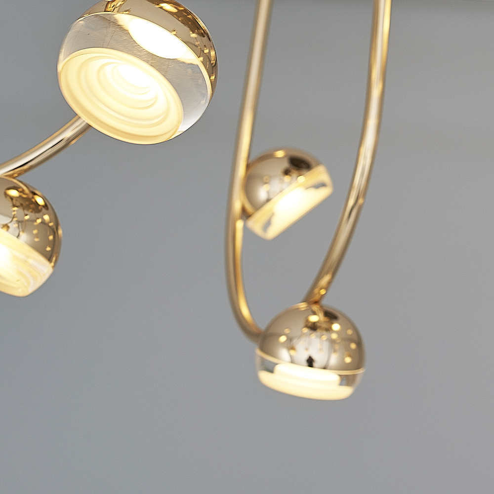 Sarı-Platin Akrilik LED Plafonyer 76x33 cm — görsel 3