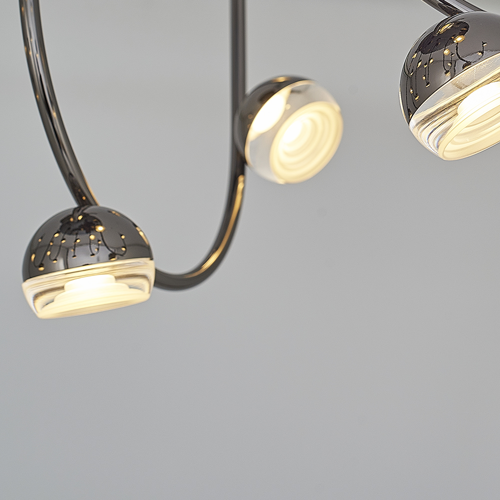 Sarı-Platin Akrilik LED Plafonyer 76x33 cm — görsel 5