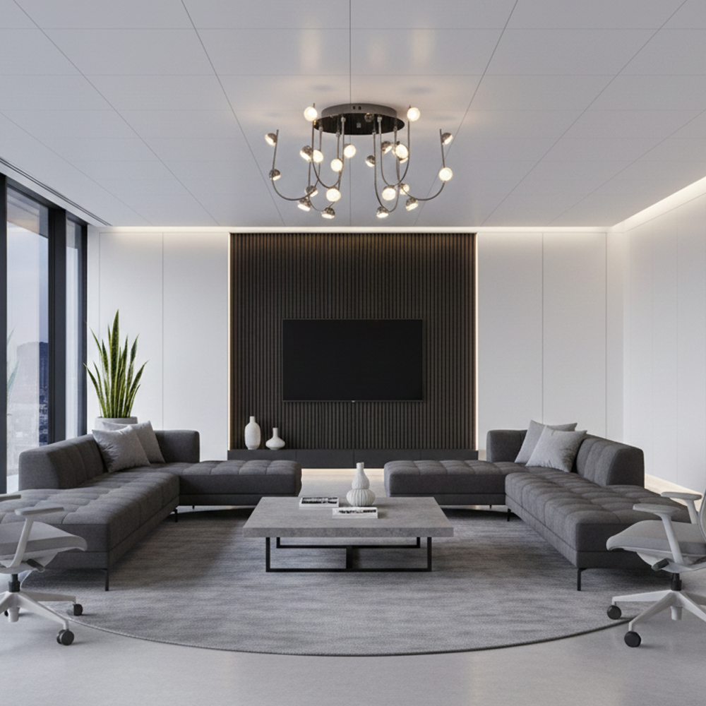 Sarı-Platin Akrilik LED Plafonyer 76x33 cm — görsel 7