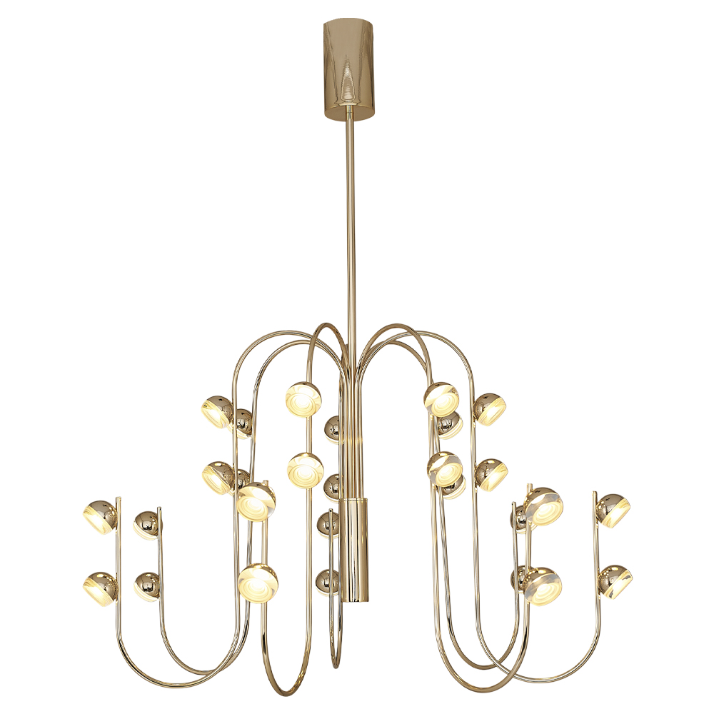 Sarı-Platin Akrilik LED Avize 80x100 cm — görsel 2