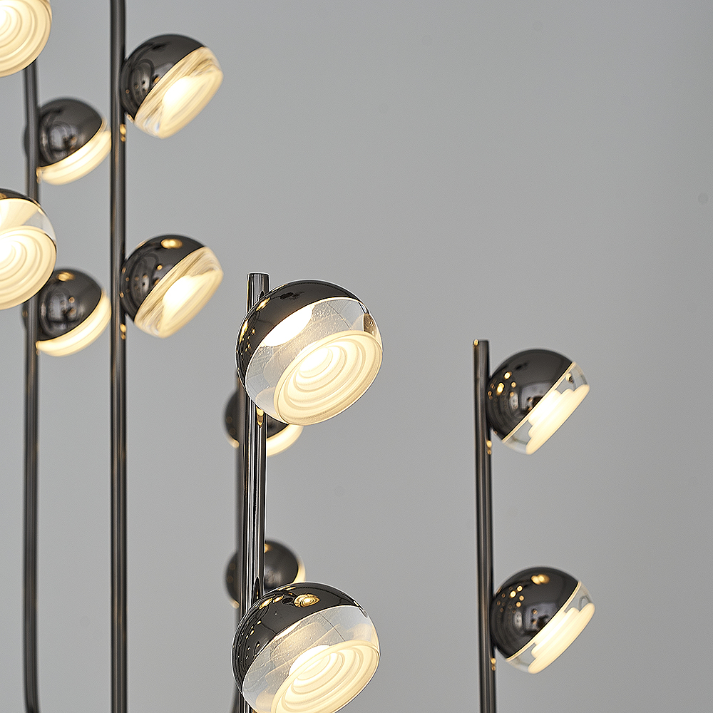 Sarı-Platin Akrilik LED Avize 80x100 cm — görsel 5