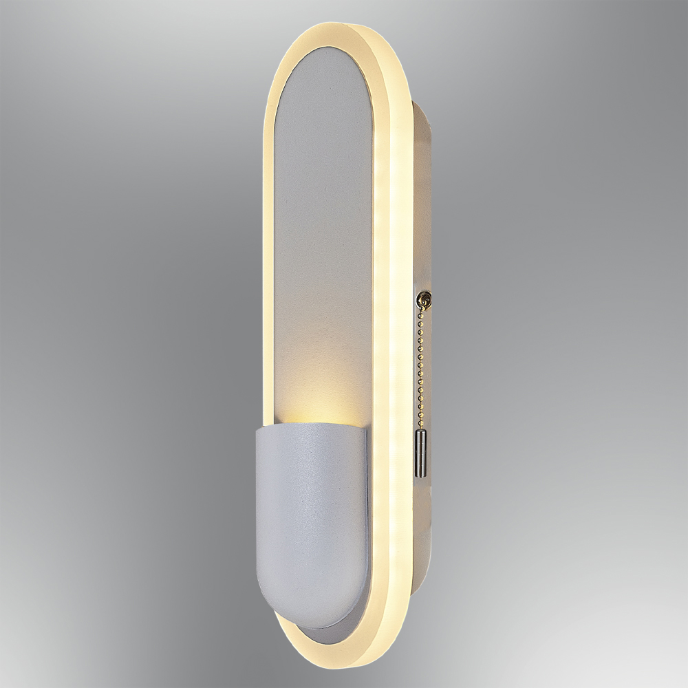 Beyaz-Meşe Akrilik LED Aplik 9x26 cm