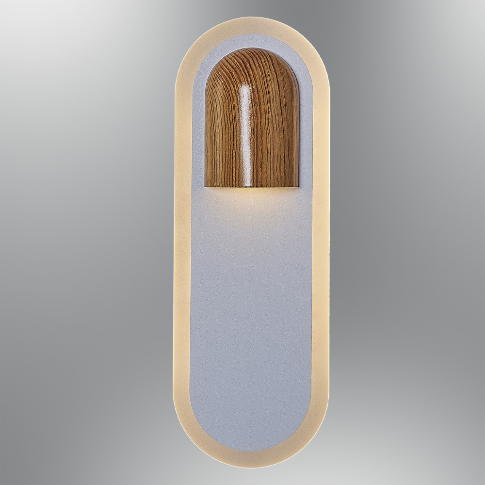 Beyaz-Meşe Akrilik LED Aplik 9x26 cm — görsel 5