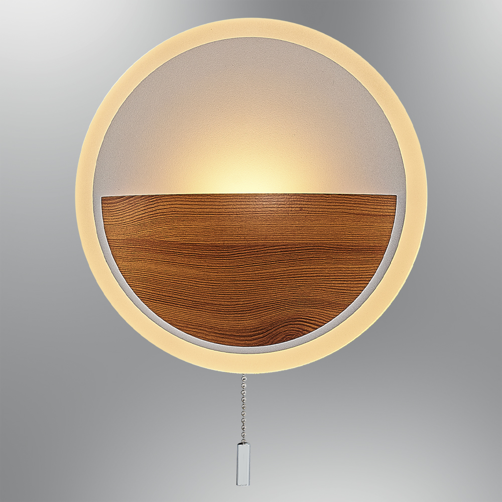 Beyaz-Meşe Akrilik LED Aplik 18x6 cm — görsel 5