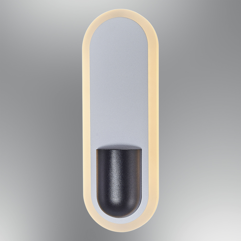 Beyaz-Siyah Akrilik LED Aplik 9x26 cm