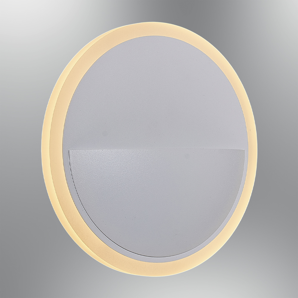 Beyaz-Siyah Akrilik LED Aplik 18x6 cm