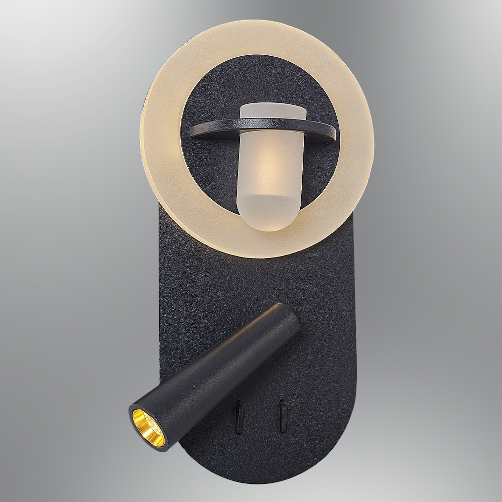 Beyaz-Siyah Akrilik LED Aplik 11x25 cm — görsel 5