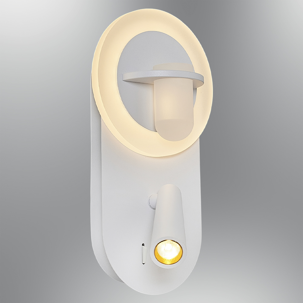 Beyaz-Siyah Akrilik LED Aplik 11x25 cm — görsel 8