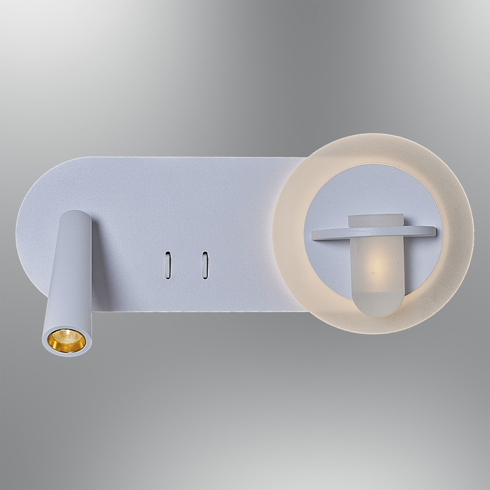 Beyaz-Siyah Akrilik LED Aplik 30x10 cm