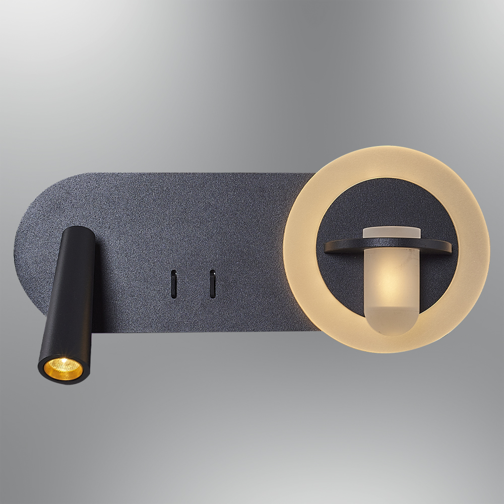 Beyaz-Siyah Akrilik LED Aplik 30x10 cm — görsel 4