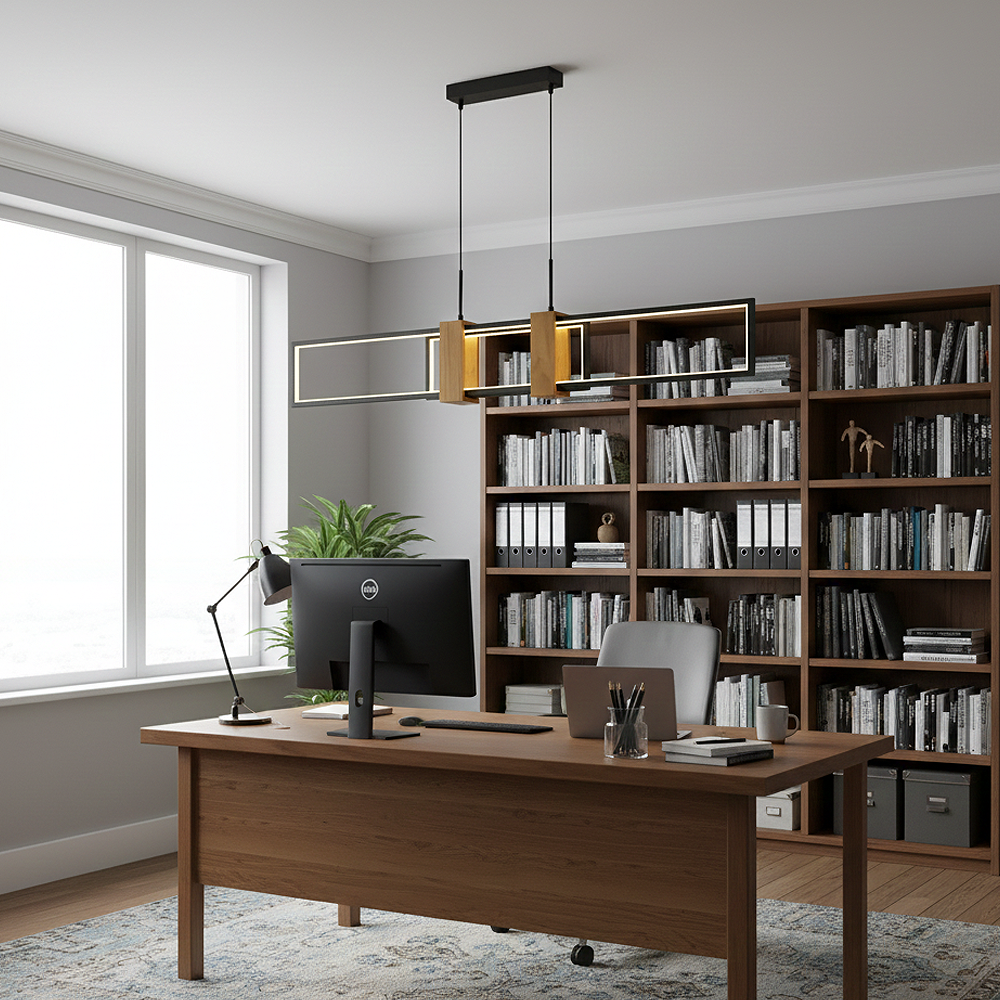 Ahşap LED Avize 110x120 cm — görsel 6