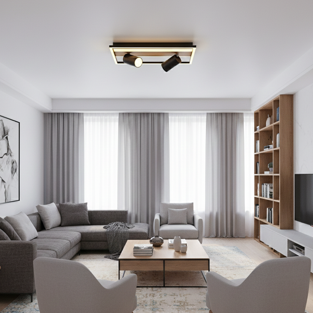 Ahşap LED Plafonyer 40x7 cm — görsel 3