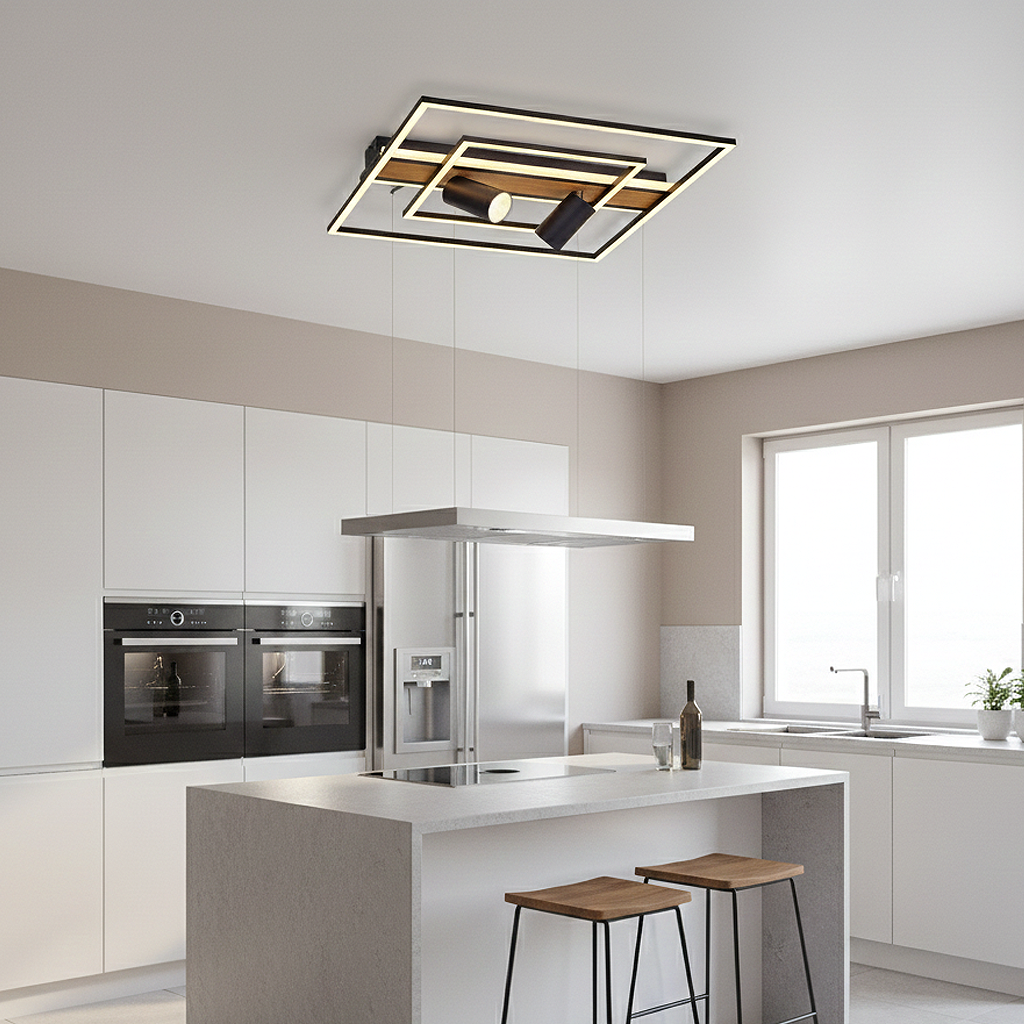 Ahşap LED Plafonyer 50x20 cm — görsel 3