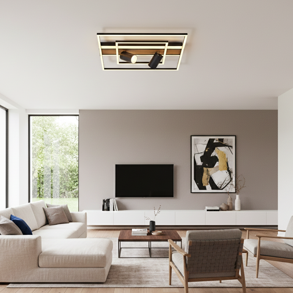 Ahşap LED Plafonyer 50x20 cm — görsel 5