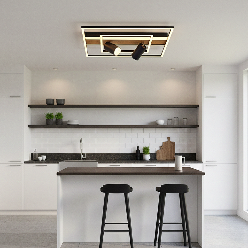 Ahşap LED Plafonyer 50x20 cm — görsel 6