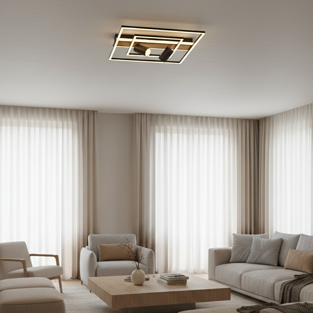 Ahşap LED Plafonyer 50x20 cm — görsel 8