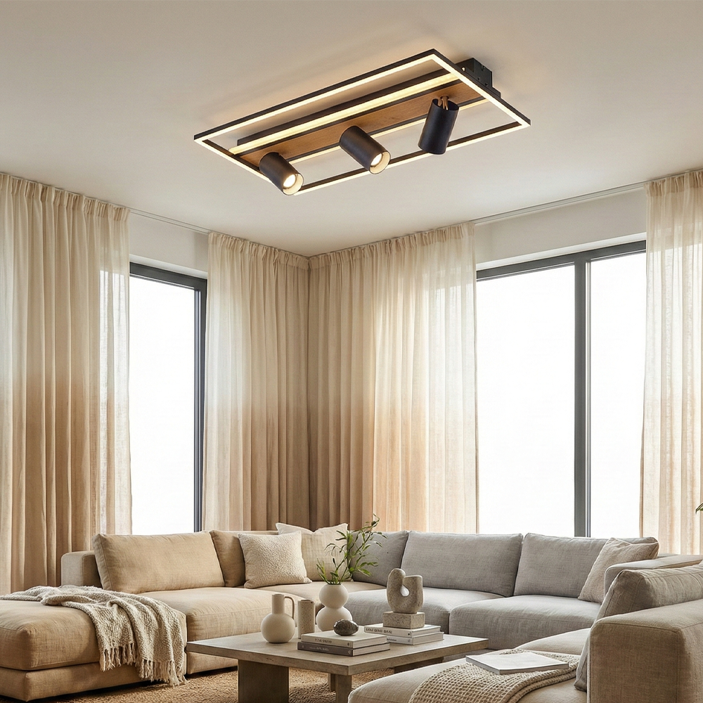 Ahşap LED Plafonyer 60x20 cm — görsel 4
