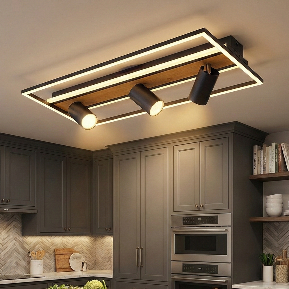 Ahşap LED Plafonyer 60x20 cm — görsel 5