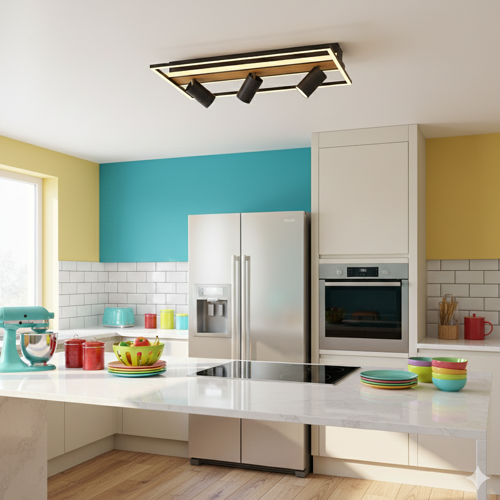 Ahşap LED Plafonyer 60x20 cm — görsel 6