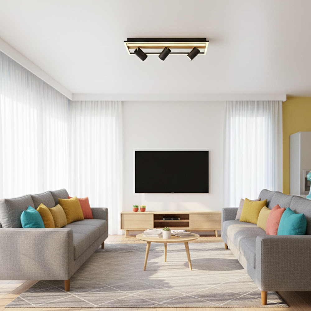 Ahşap LED Plafonyer 60x20 cm — görsel 8
