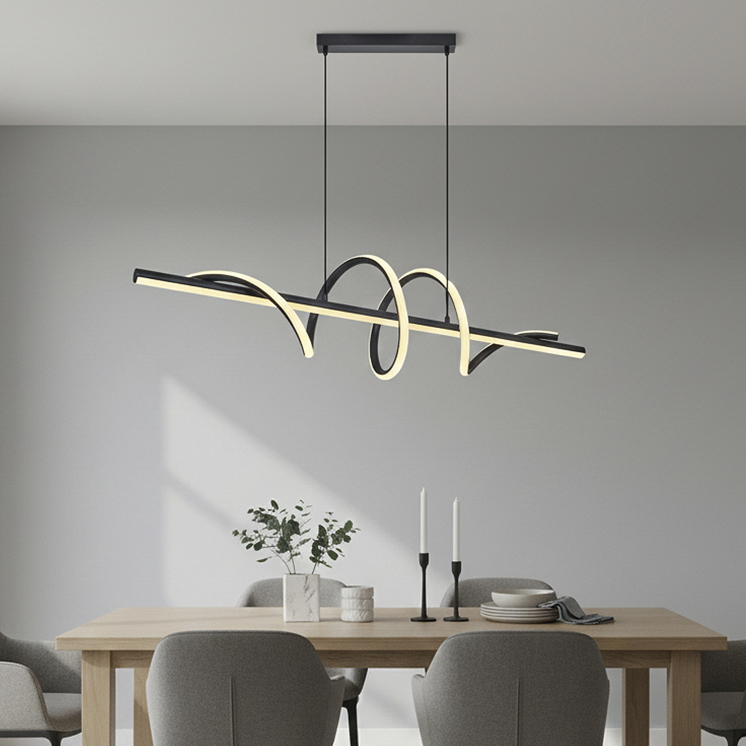 Sarı-Siyah Akrilik LED Avize 120x120 cm — görsel 6