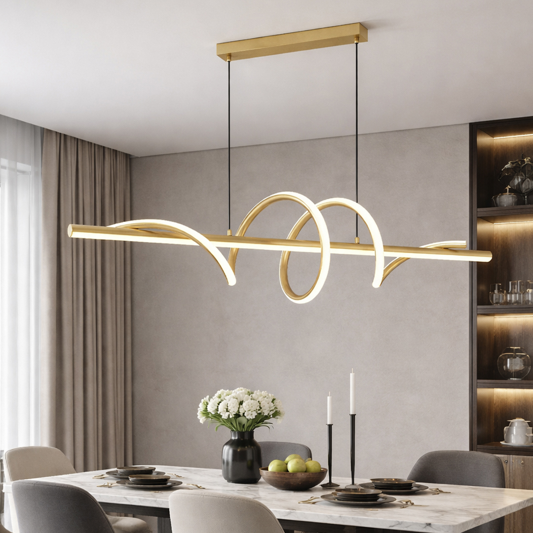 Sarı-Siyah Akrilik LED Avize 120x120 cm — görsel 7