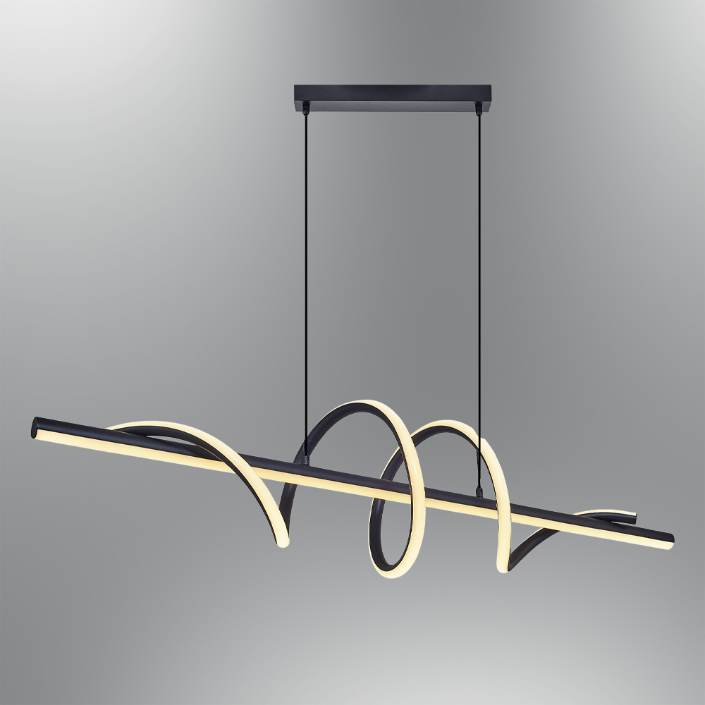 Sarı-Siyah Akrilik LED Avize 120x120 cm — görsel 8