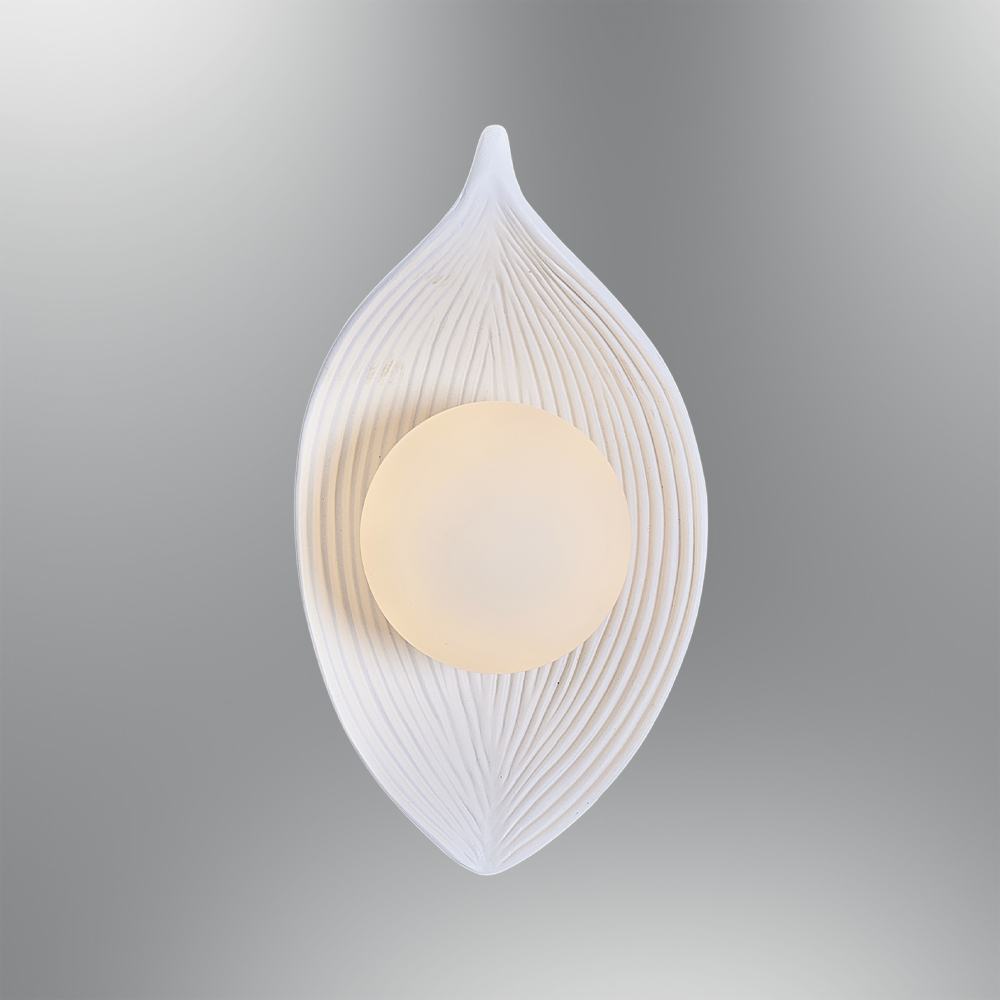 Beyaz-Sarı Cam Aplik 18x32 cm — görsel 4