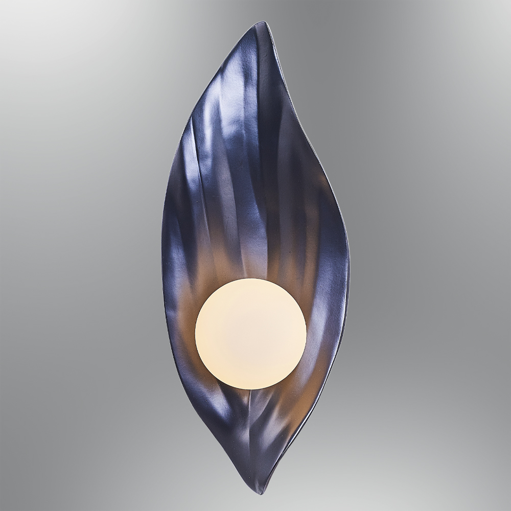 Beyaz-Sarı Cam Aplik 18x44 cm
