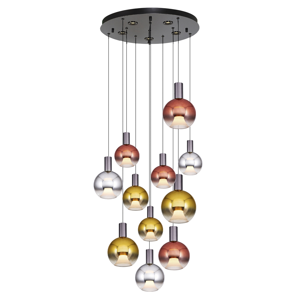 Eskitme-Platin Cam LED Avize 55x160 cm — görsel 3