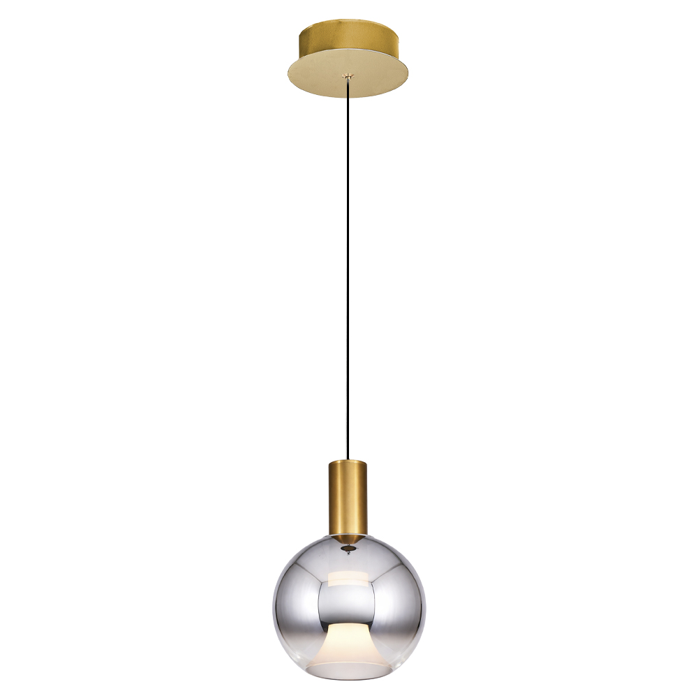Krom-Sarı Cam LED Avize 15x120 cm — görsel 2