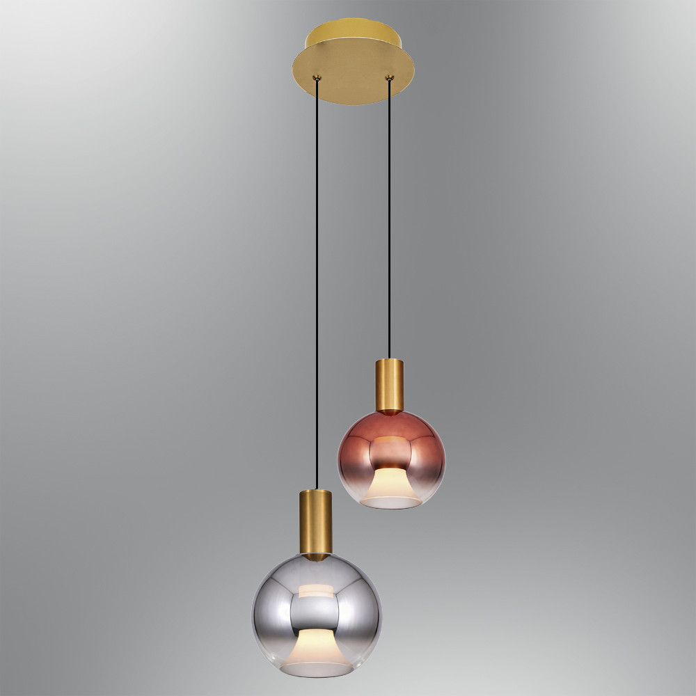 Antik-Platin Glas LED Kronleuchter 23x120 cm Eskitme-Platin Cam LED Avize 23x120 cm