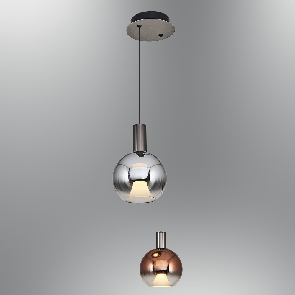 Eskitme-Platin Cam LED Avize 23x120 cm — görsel 3