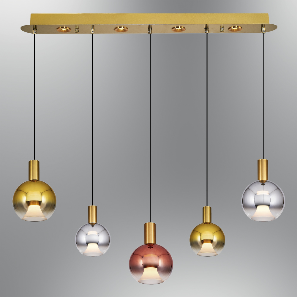 Eskitme-Platin Cam LED Avize 93x120 cm — görsel 4