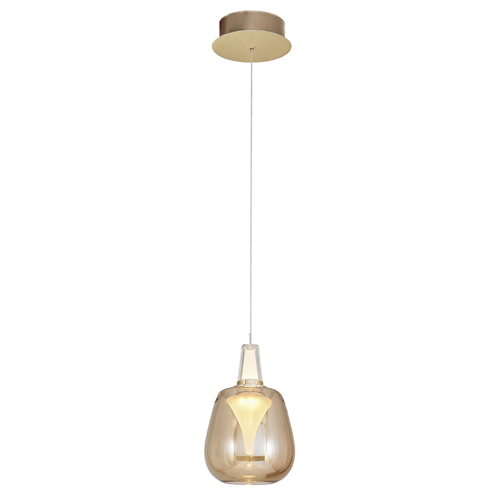 Amber-Gri Cam LED Avize 11x120 cm — görsel 2