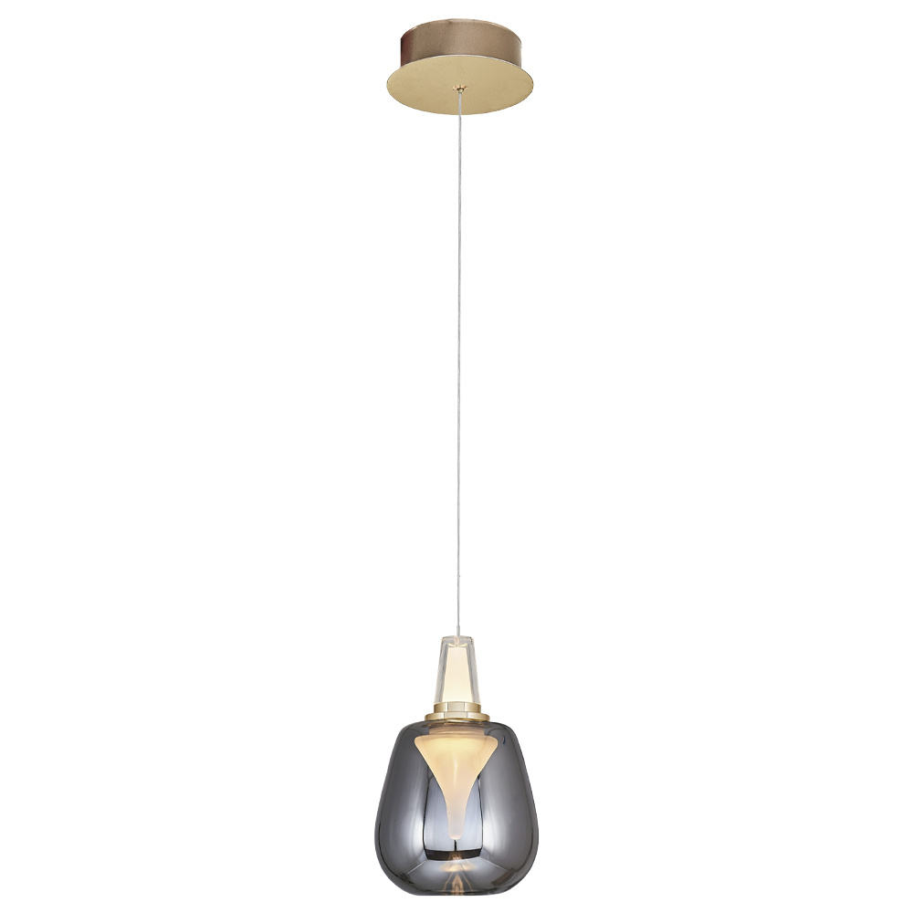 Amber-Gri Cam LED Avize 11x120 cm — görsel 3