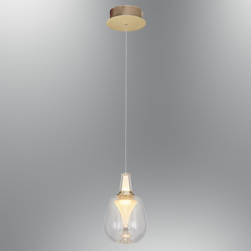 Amber-Gri Cam LED Avize 11x120 cm — görsel 6