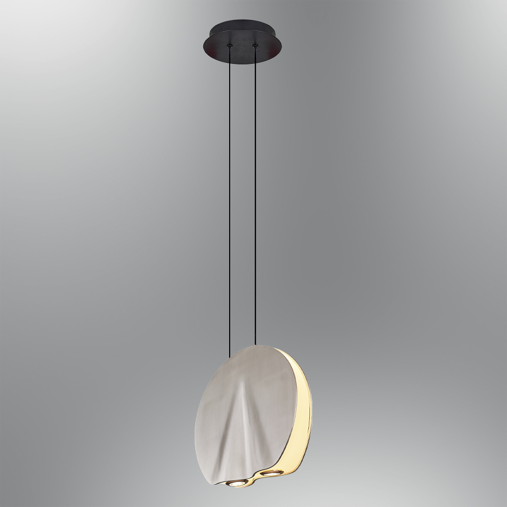 Krom-Sarı Metal LED Avize 29x120 cm Krom-Sarı Metal LED Avize 29x120 cm