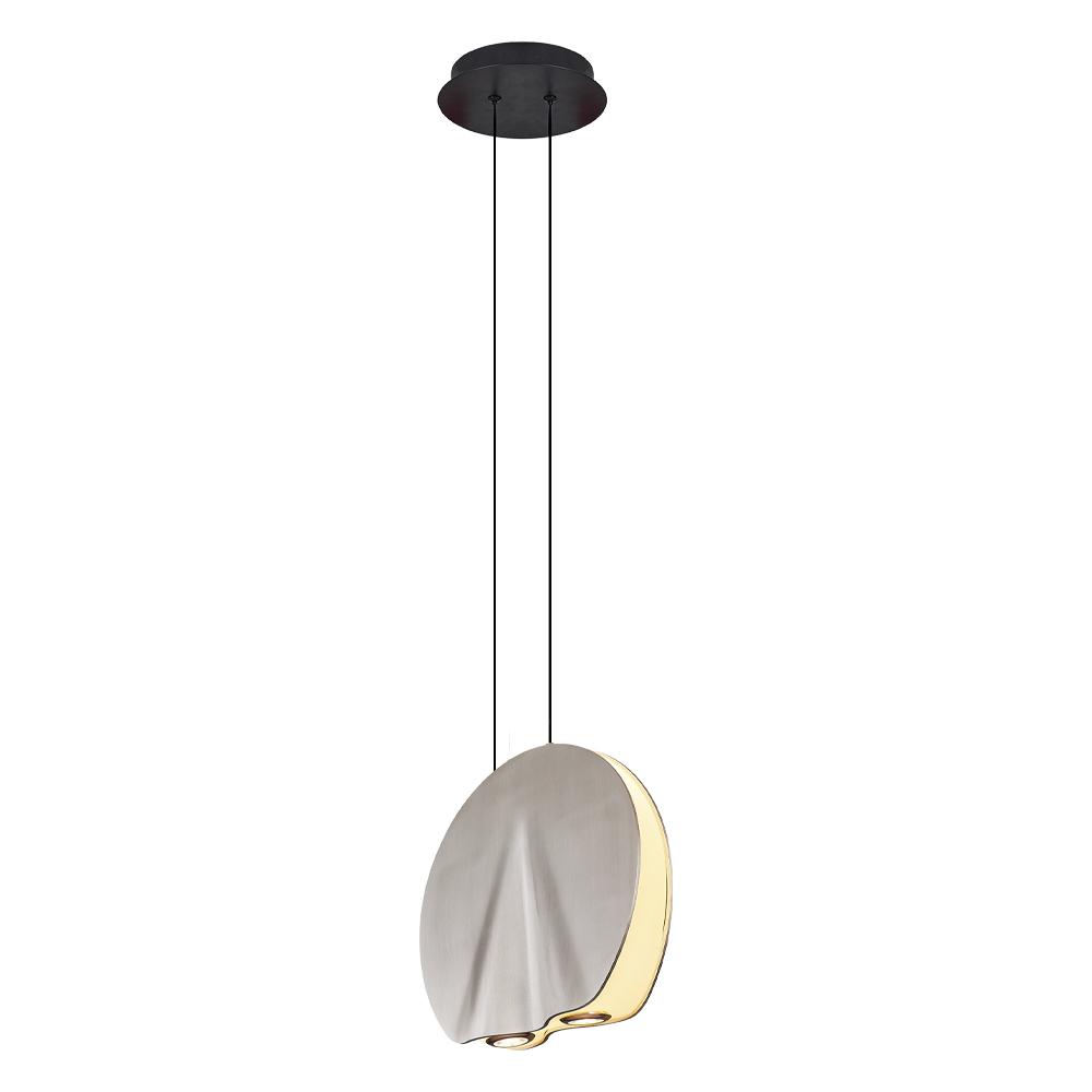 Krom-Sarı Metal LED Avize 29x120 cm — görsel 2