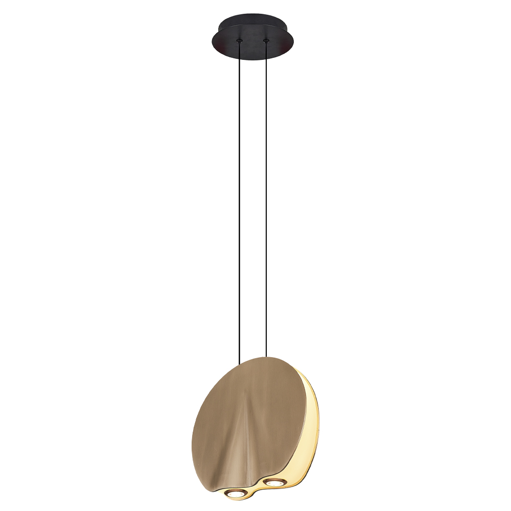 Krom-Sarı Metal LED Avize 29x120 cm — görsel 3