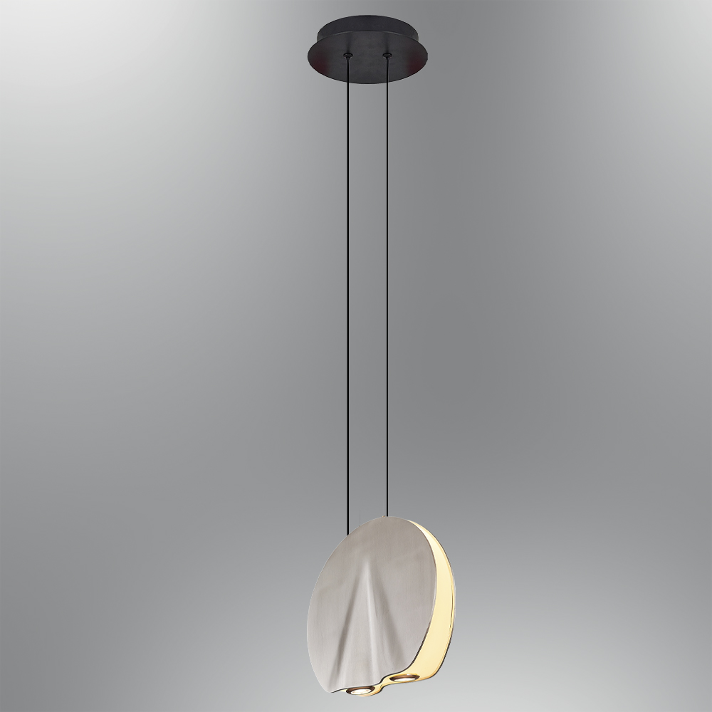 Krom-Sarı Metal LED Avize 20x120 cm — görsel 5