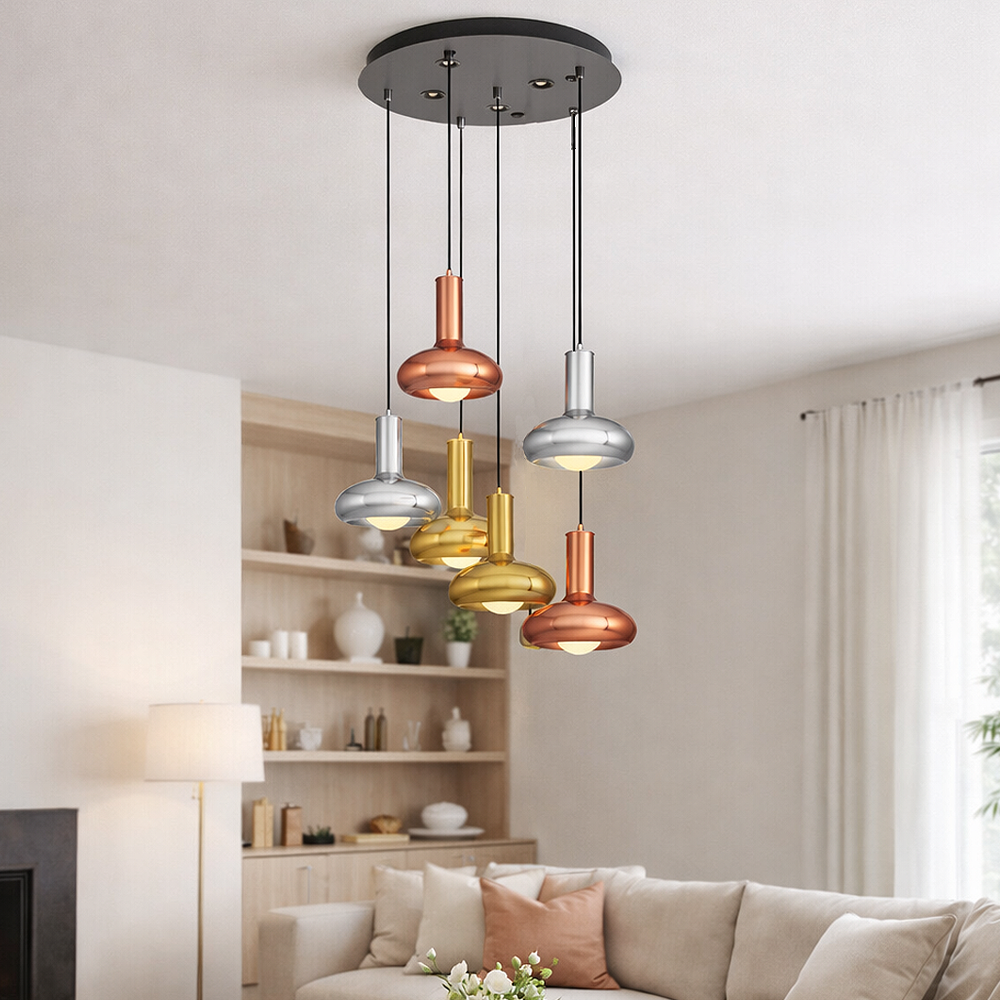 6 Arm Glass Chandelier 50x120 cm 6 Arm Glass Chandelier 50x120 cm