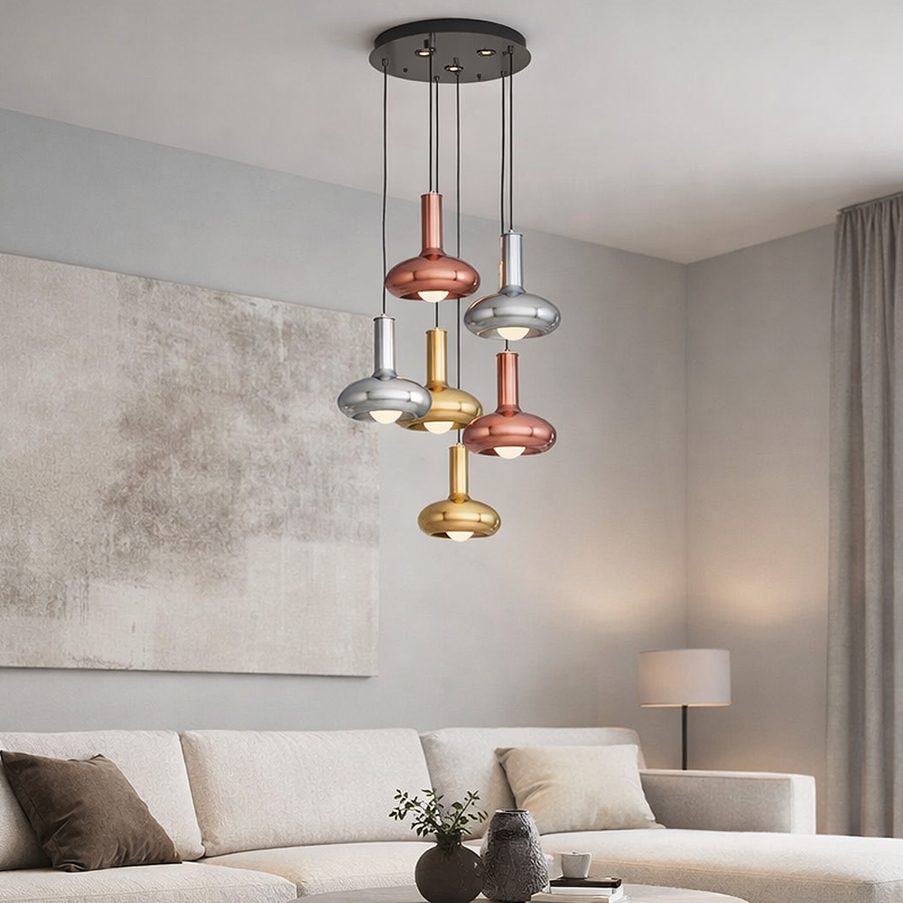 6 Arm Glass Chandelier 50x120 cm 6 Arm Glass Chandelier 50x120 cm