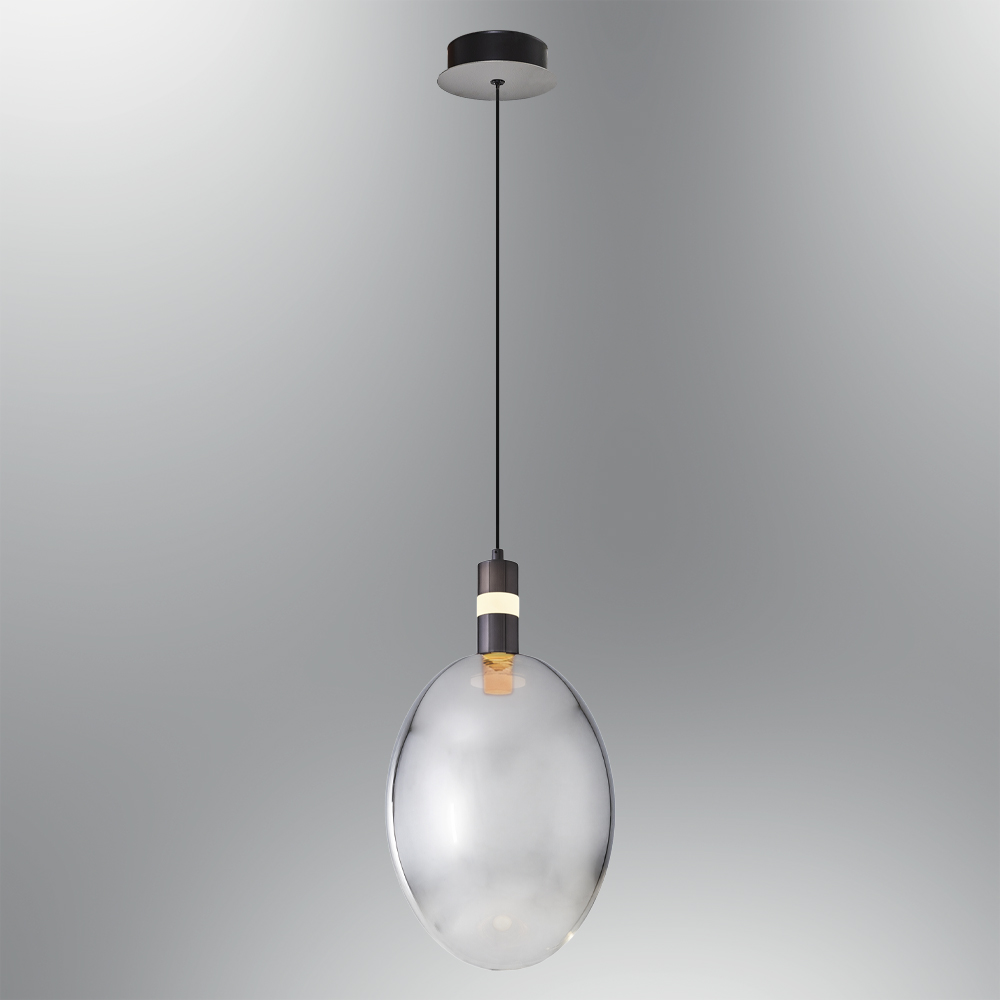 Krom-Sarı Cam LED Avize 18x120 cm (6w) — görsel 5