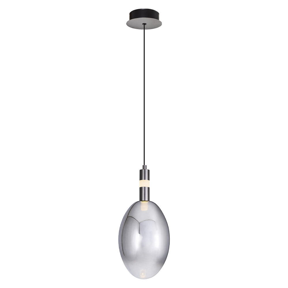 Krom-Sarı Cam LED Avize 14x120 cm — görsel 2